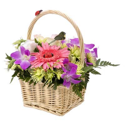 карзина с цветами - карзина с фруктами и цветами - оригинал