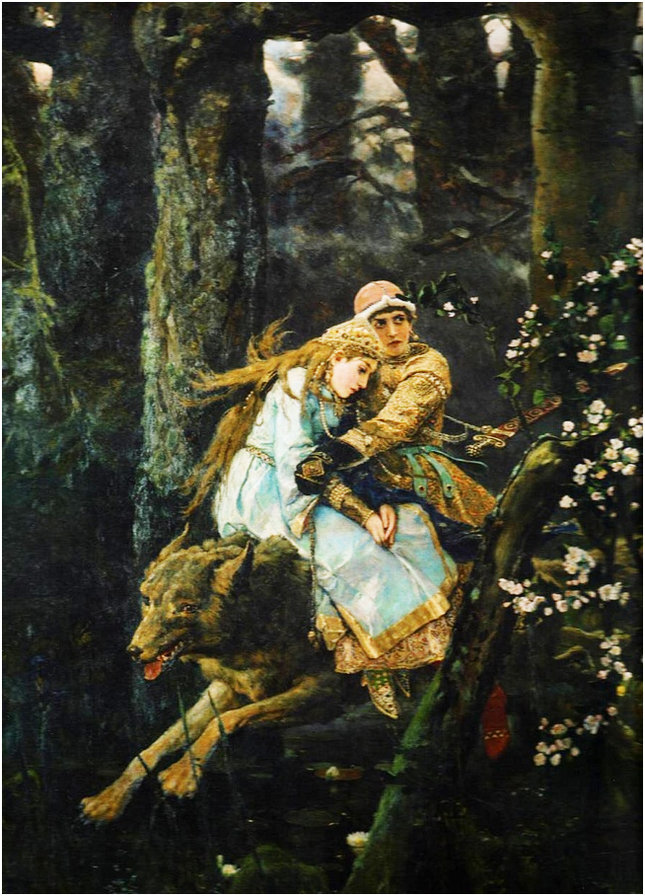 иван царевич и серый волк - живопись - оригинал