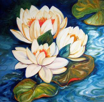 лотосовая подушка - природа, цветы - оригинал