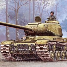 Схема вышивки «Танкист на ИС-2»