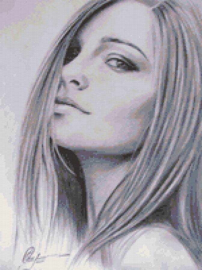 красуня - красота, монохром, женщина, портрет - предпросмотр