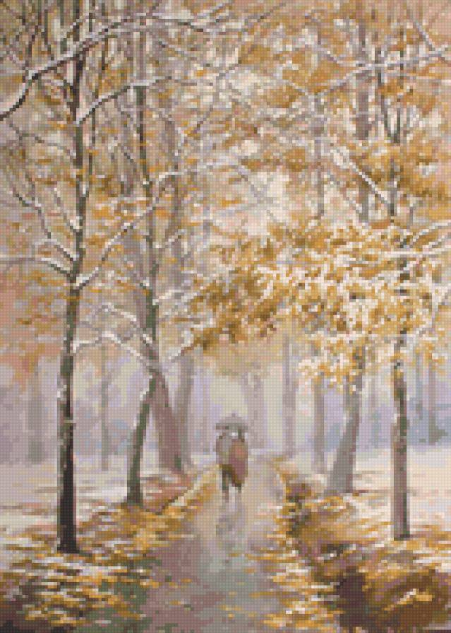 первый снег - пейзаж, зима, природа - предпросмотр