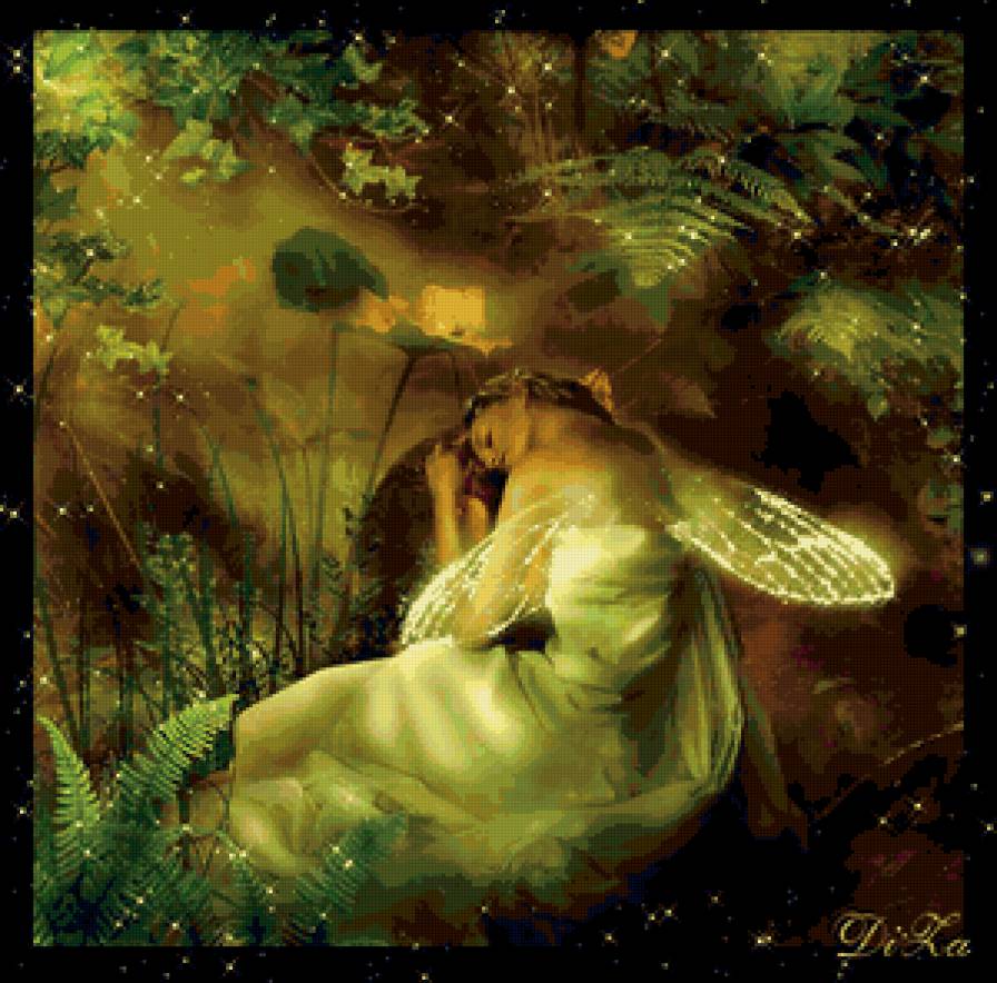 спящий эльф - лес, девушка - предпросмотр