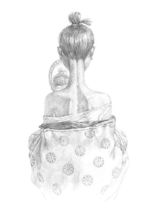 Зорикто Доржиев. Суббуота (графика) - современные художники, степь, девушки - оригинал