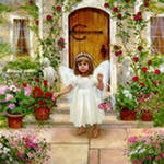 Схема вышивки «девочка в саду»