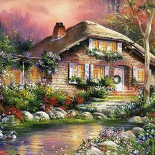 Схема вышивки «домик»