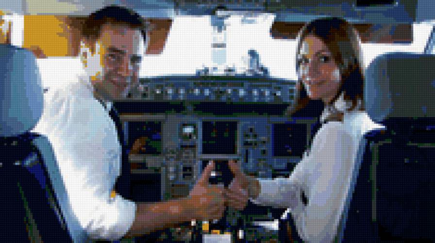 в кабине - пилот. самолет - предпросмотр