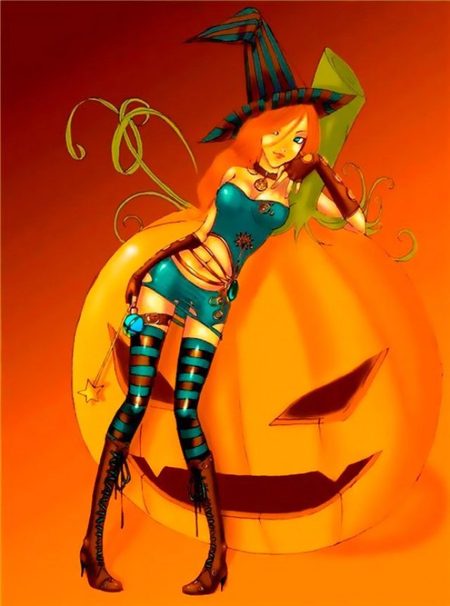 Ведьмочка 3 - аниме, ведьма, фэнтези, рисунок - оригинал