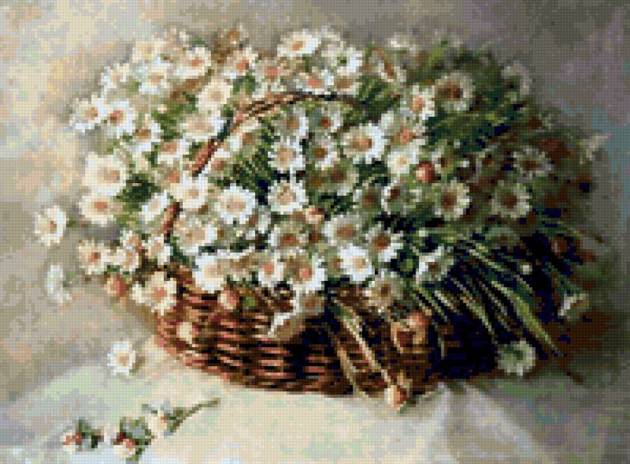 Ромашки - корзина, цветы, букет, флора, ромашки, ромашка - предпросмотр