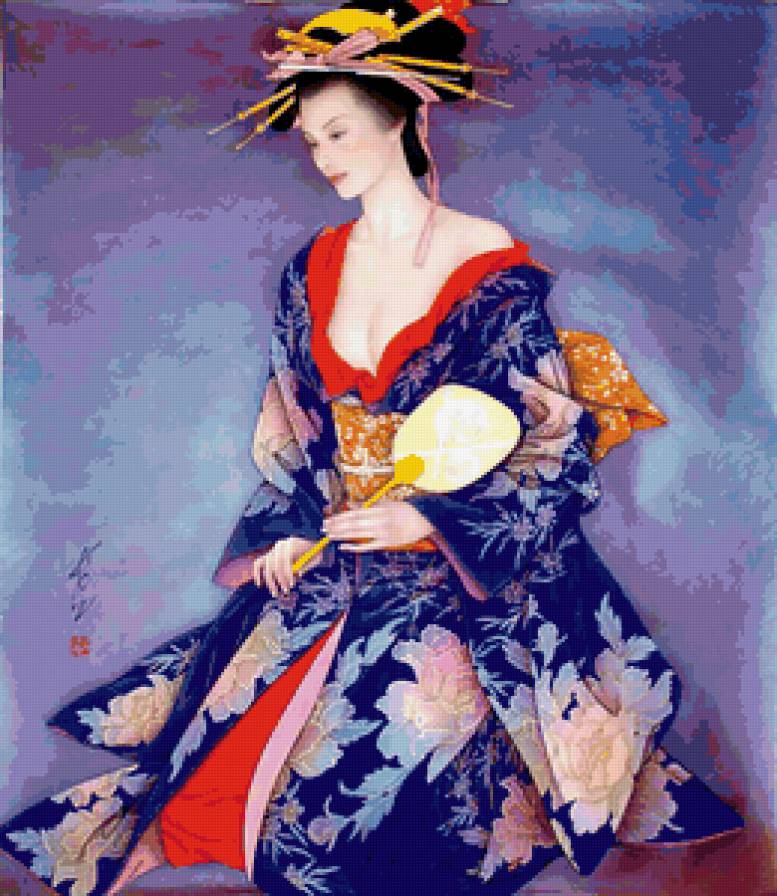 гейша - гейши, портрет, картина, женщина, девушки, женский образ, восток - предпросмотр
