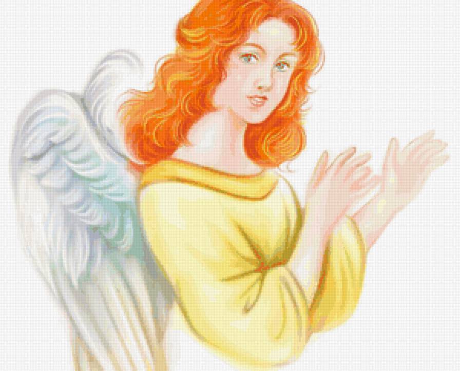 ангел - девушка, живопись, ангел - предпросмотр