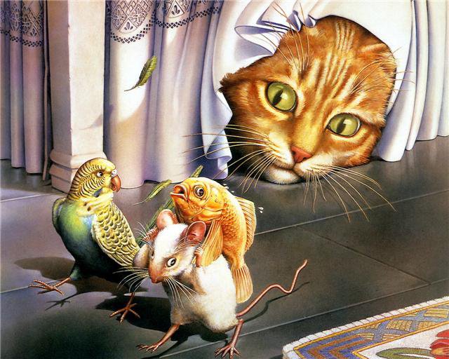 охотник - кот - оригинал