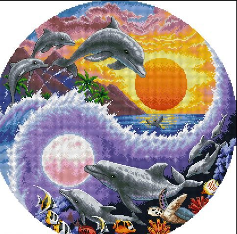 дельфины - дельфины, море - оригинал