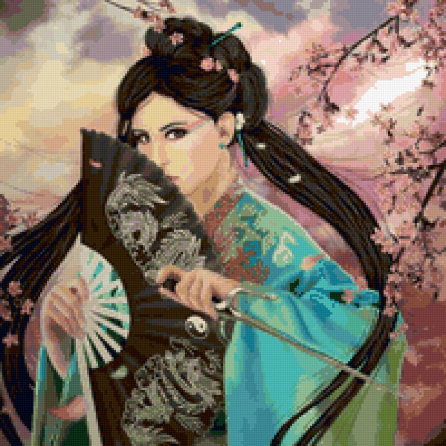 Дева с веером - восток, девушка - предпросмотр