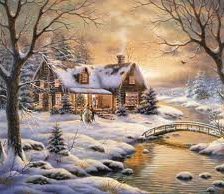 Схема вышивки «зимний пейзаж»