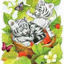 Схема вышивки «Тигрята»