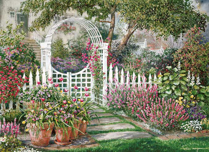 пейзаж - картина, цветы, природа - оригинал