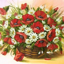 Схема вышивки «Маки и ромашки (для y6u7i8o9p0)»