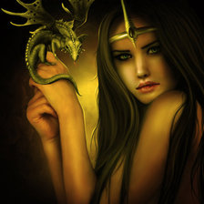 Схема вышивки «девушка и дракон»