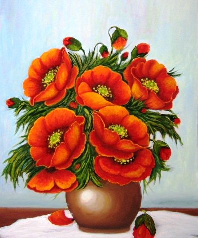 Букет маков - любимые маки, маки, полевые цветы, букет, цветы - оригинал