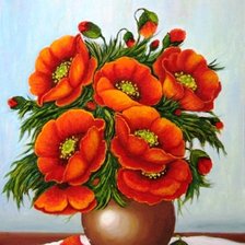 Схема вышивки «Букет маков»