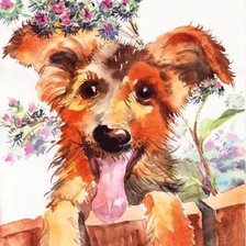 Схема вышивки «Весёлая дворняга»