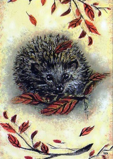 Ёжик - ежик, детские сюжеты, ежики, детки, мир красок, осень, зверушки - оригинал