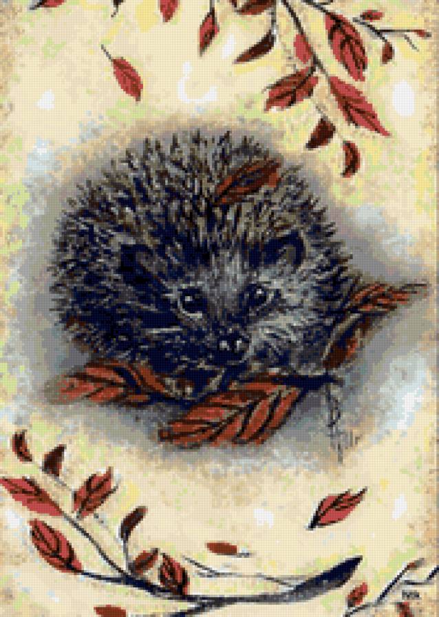 Ёжик - ежики, мир красок, зверушки, ежик, детские сюжеты, детки, осень - предпросмотр