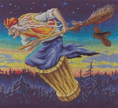 Баба Яга - пейзаж, живопись, сказка - оригинал