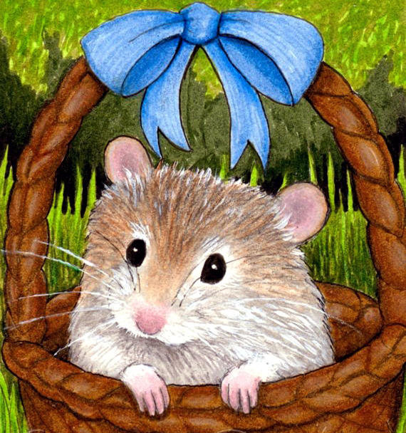 Я и Хома!!!!!!!!!!!!! - бантик, подарок, хомячок в корзинке - оригинал