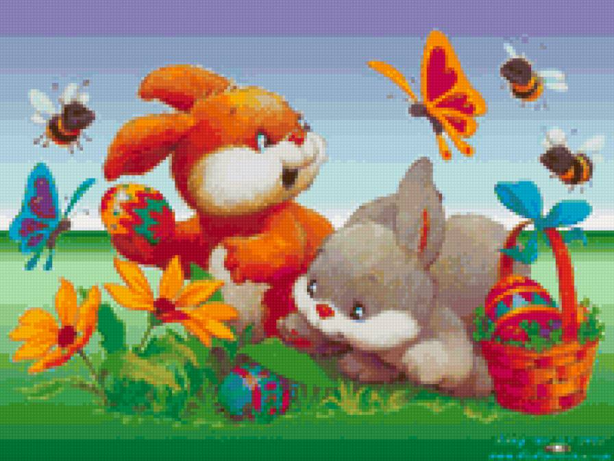 пасхальные зайчики - праздники - предпросмотр