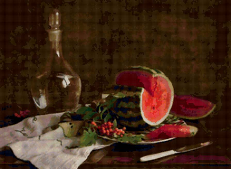 натюрморт - графин, арбуз, натюрморт - предпросмотр