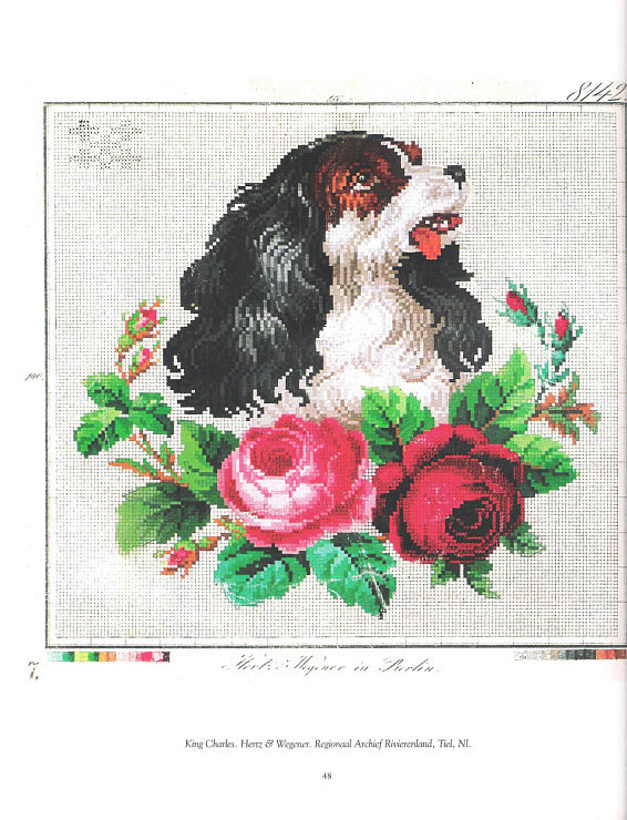 спаниель - вышивка - оригинал
