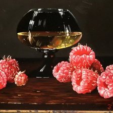 Схема вышивки «Малина и бокал вина»