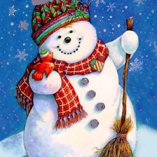 Схема вышивки «Снеговик»