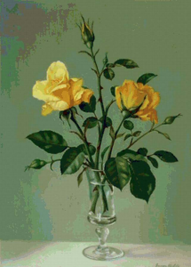 розы - розы, букет, живопись, цветы - предпросмотр