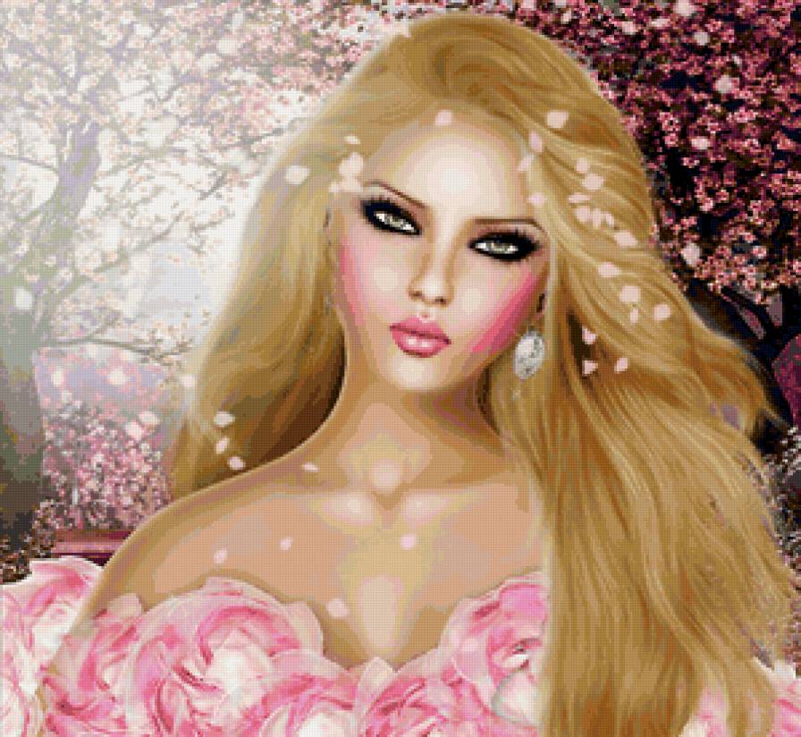 женский образ - портрет, гламур, картина, женщины, девушки - предпросмотр