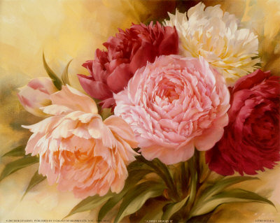 Пионы - живопись, цветы - оригинал