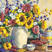 Схема вышивки «подсолнухи»