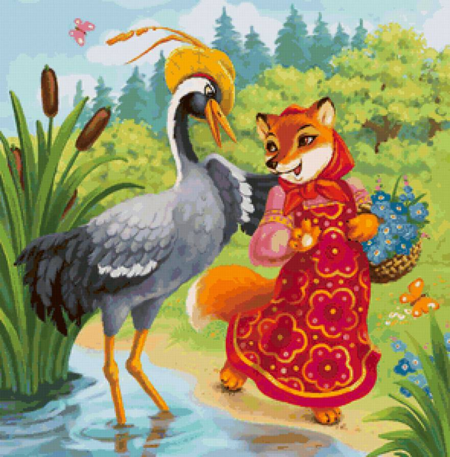 лиса и журавль - предпросмотр