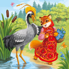 Схема вышивки «лиса и журавль»