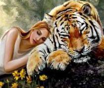 девушка и тигр - оригинал