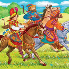 Схема вышивки «три богатыря»