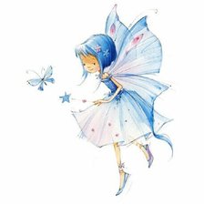 Схема вышивки «феечка с голубыми волосами»