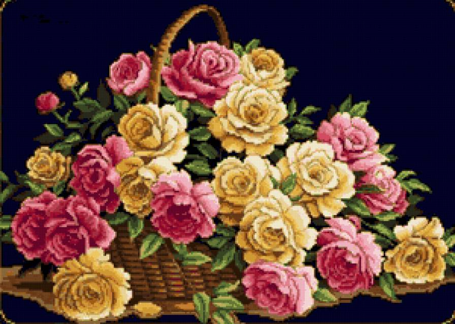 №58709 - ваза, розы, букет, цветы - предпросмотр