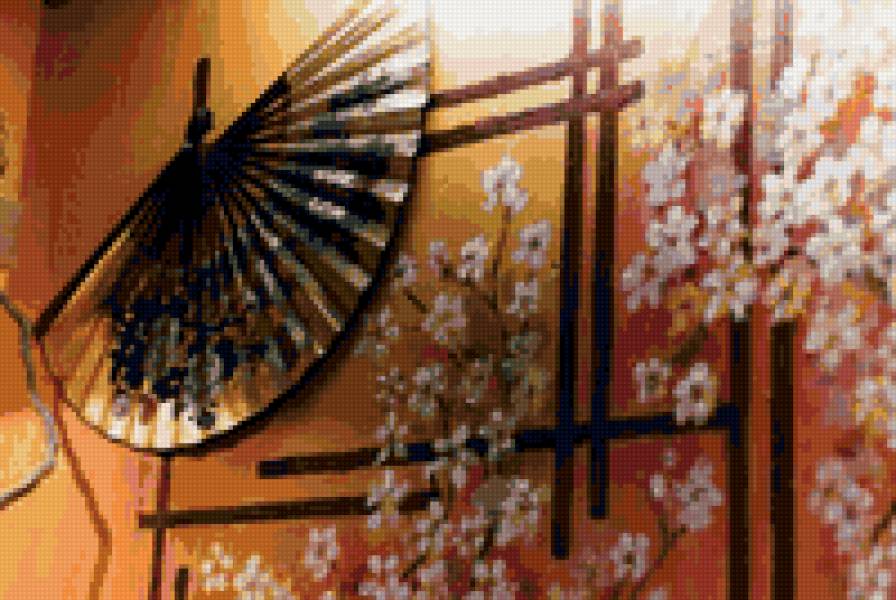 веер на стене - веер, япония, дом - предпросмотр