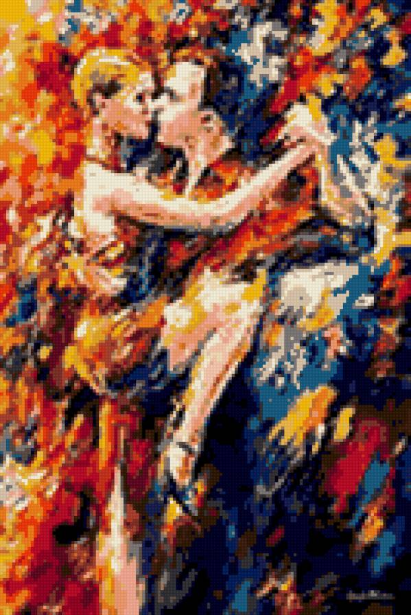 Пара - живопись, страсть, пара, танец - предпросмотр