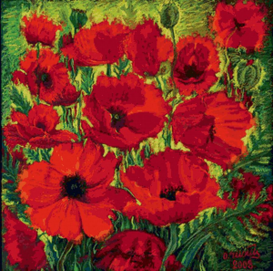 Маки - маки, картина, цветы - предпросмотр