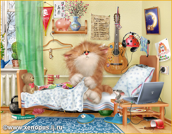 кот - коты, мультфильмы, детские, котята - оригинал