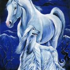 Схема вышивки «лошадка и собачка»